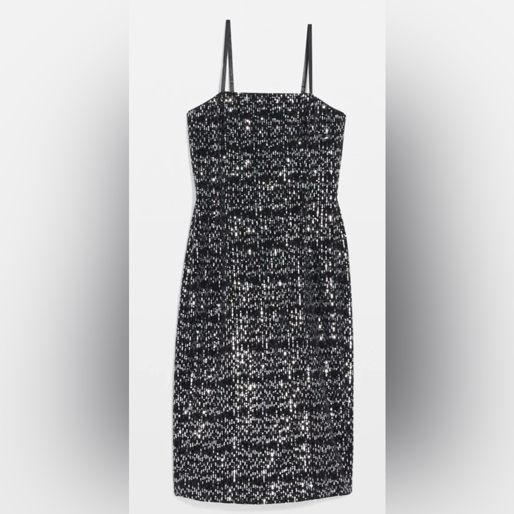 WHBM White House Black Market NWT Size 6 Strapless Sequin Mini Dress black